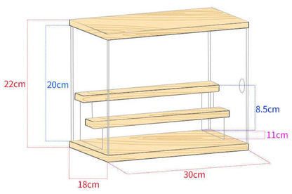 Wooden Display Box Blind Box Storage Box Acrylic Cartoon Doll Organizer Holder Figurines Case for Dimoo POP MART Collect