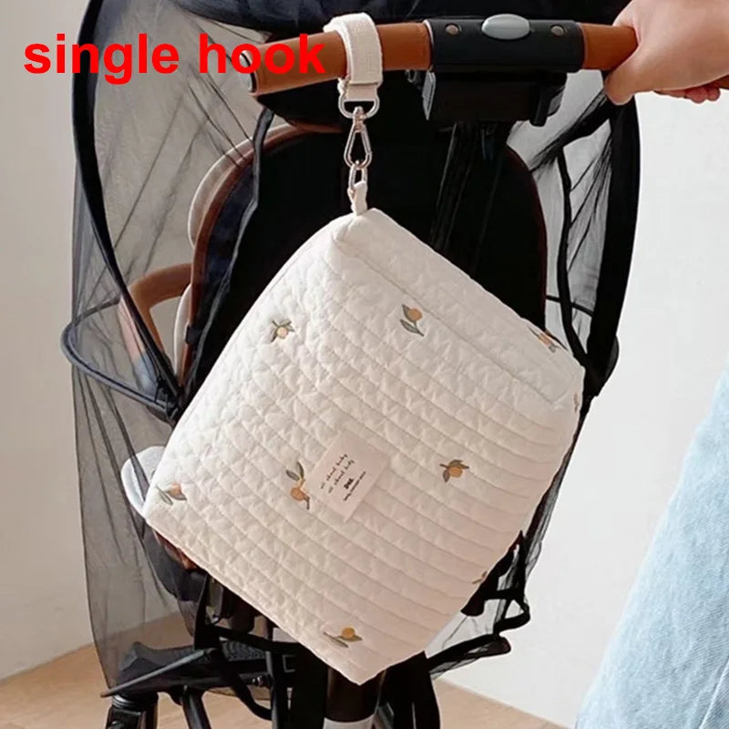 Korean Bear Embroidery Baby Diaper Bag for Stroller Mommy Bag Reusable Newborn Care Nursery Organizer Nappy Changing Bag for Mom