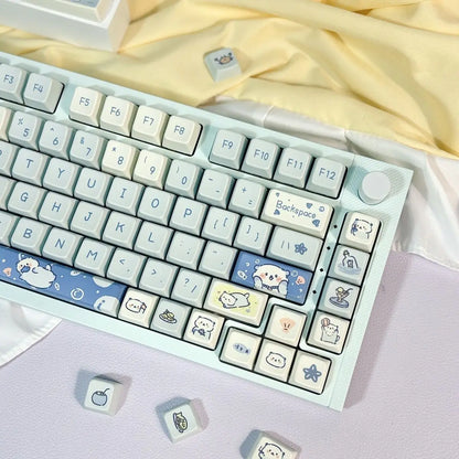 Cute Cartoon Stitch Cinnamon Keycaps 95 Keys MDA Profile Cute Keyboards Caps for 68 75 82 MX Switch Mechanical Keyboards Gifts