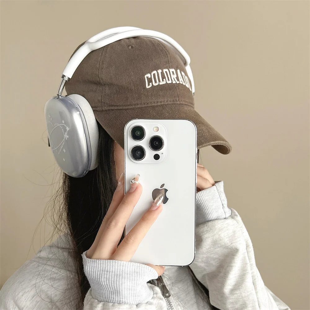 MINISO Headphone Soft Case For Apple Airpods Max Protective Case Cute Cartoon Transparent Anti-Drop Headset Cover