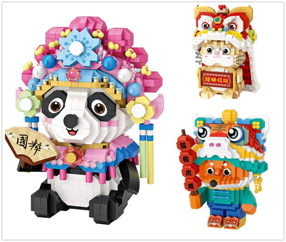 Loz mini Blocks Teens Building Toys Adult DIY Bricks Puzzle Chinese Culture Style Animals Gift Women Home Decor 9258 9265 9266