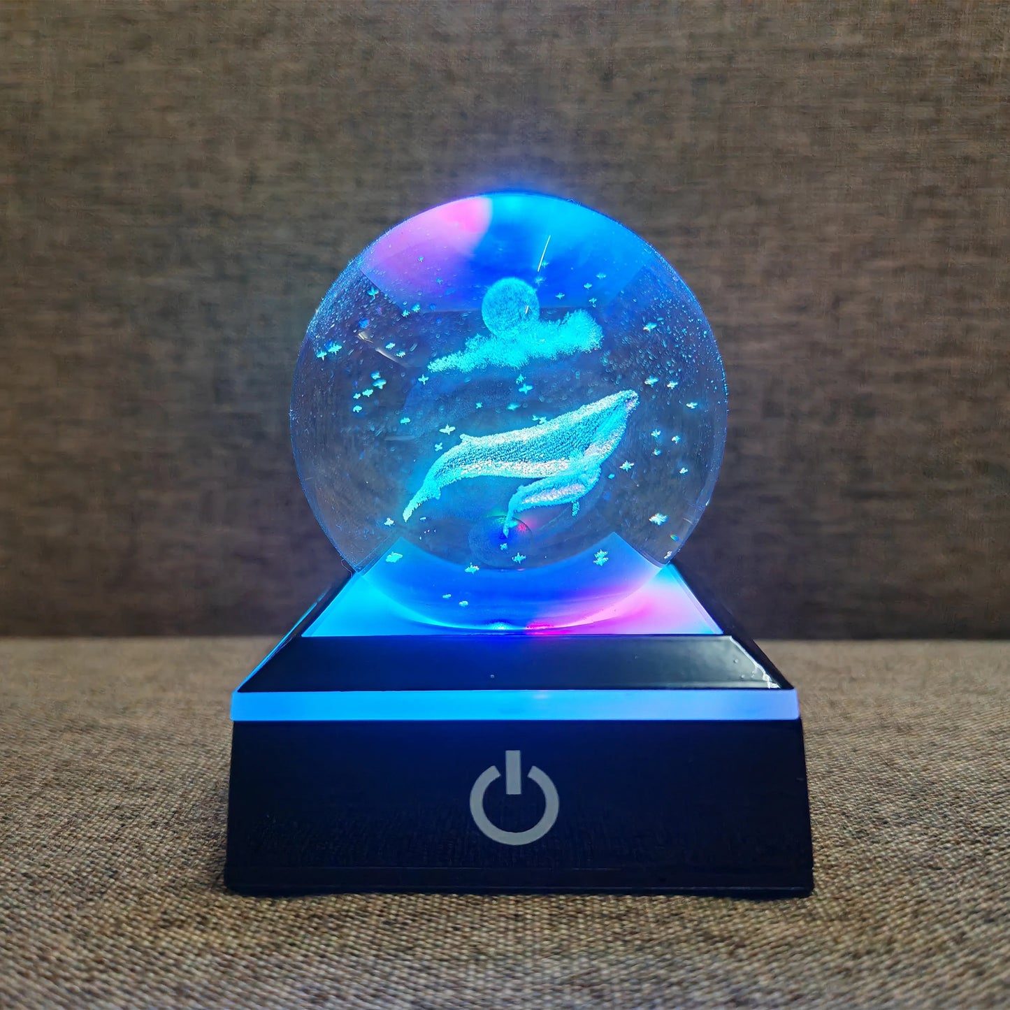 Crystal Ball Night Lights Glowing Planet Galaxy Astronaut 3D Moon Table Lamp USB Atmosphere Lamp Tabletop Decorations Kids Gifts