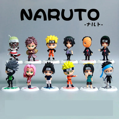 12Pcs/11Pcs/23Pcs/Lot NARUTO Sasuke Gaara Uchiha Madara Figure 7-8cm  Style Personality Base Mini Figurines