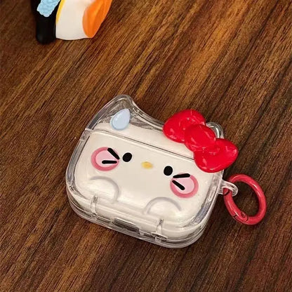 Kawaii Quicksand Hello Kitty Airpods Pro3 Protect Case Cartoon 1/2/3 Generation Bluetooth Earphone Decoration Case Holiday Gifts