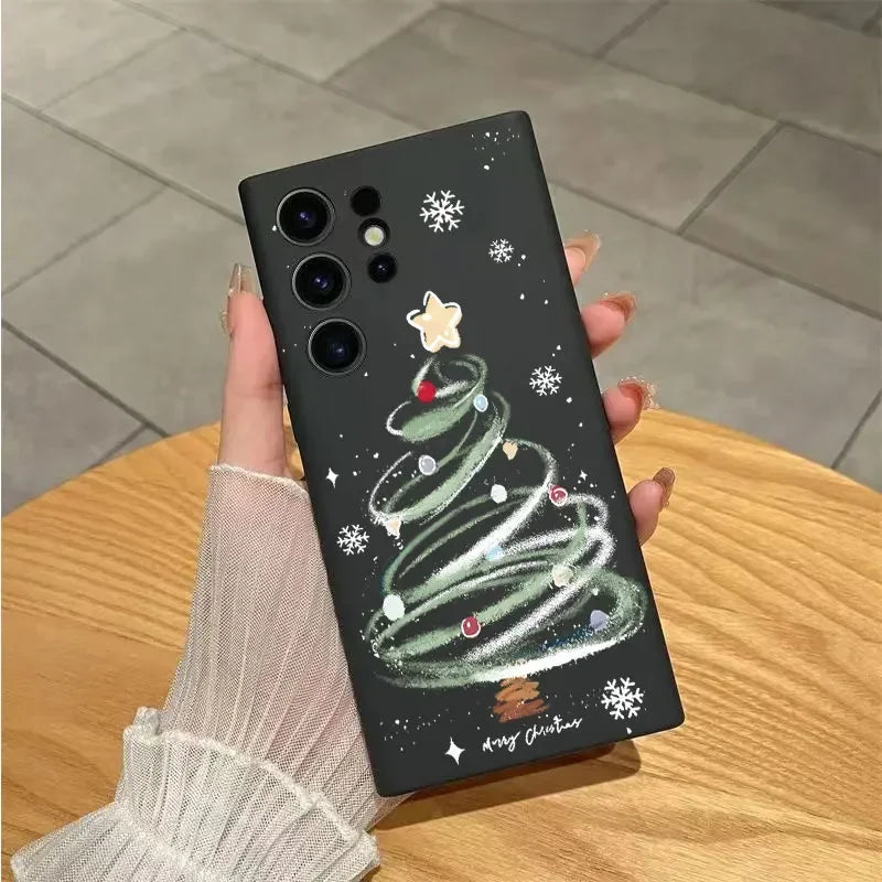 Marry Christmas Tree New Year Phone Case For Samsung Galaxy S24 Ultra S23FE S22 S20 Plus A35 A50 A51 A54 A55 A71 A72 A73 Cover