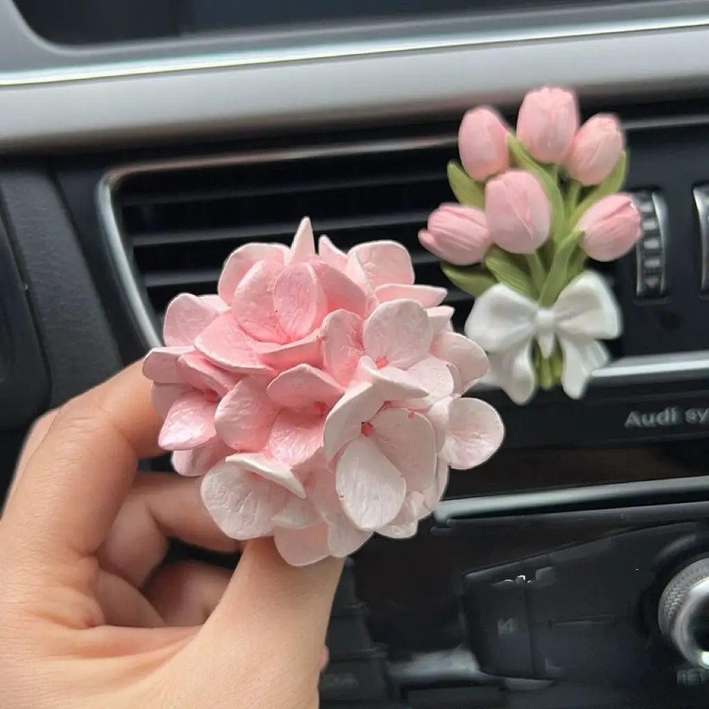 Perfume Aromatherapy Car Hydrangea Car Air Conditioning Vent Decoration Flower Diffusing Stone Goddess Fragrance Premium