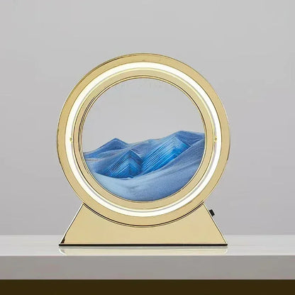 Sandscape Moving Sand Art Picture Table Lamp Quicksand Night Light 3D Hourglass Bedside Lamps Flowing Sand Painting Home Decor