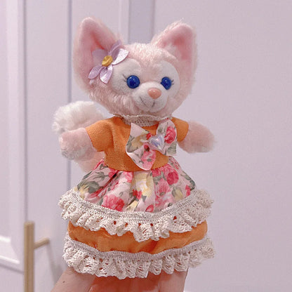 Disney LinaBell Keychain Doll Skirt Plush Toy Bookbag Backpack Cute Pendant Christmas Halloween Gift Pink Plush Fox