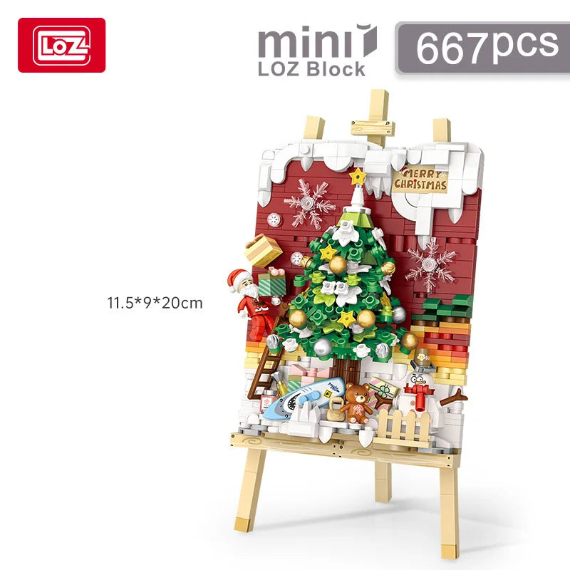 LOZ-1282 Christmas series DIY3D Christmas tree stereoscopic painting assembly model children's Christmas building blocks