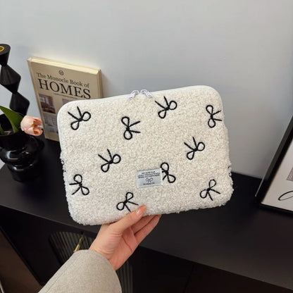 New Cute bow Laptop Sleeve Cover Bag 11 13 13.3 13.6 14 Inch Carrying Case Bags For Ipad Macbook Asus HP Lenovo Samsung Huawei