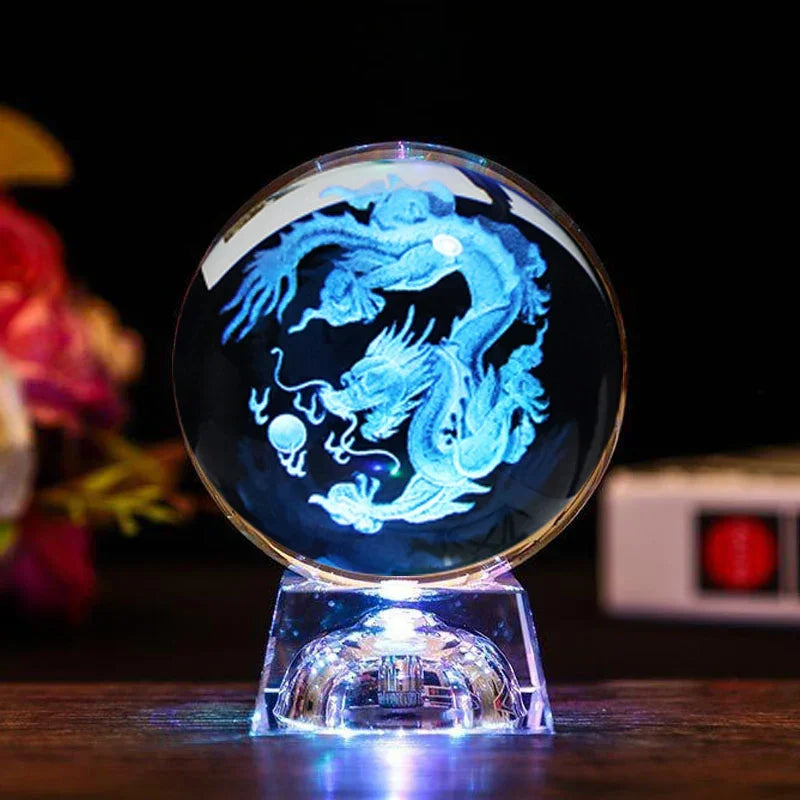 LED Crystal Ball 3D Solar System Planets Crystal Ball Glass Ball Home Decoration Valentine's Day Gift Ornament