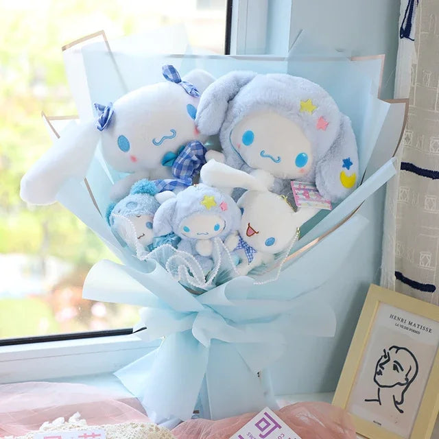 Sanrio Bouquet Cartoon Cinnamoroll Melody Kuromi With Graduation Hats Handmade Cute Anime Valentine's Day Graduation Girls Gift