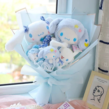 Sanrio Bouquet Cartoon Cinnamoroll Melody Kuromi With Graduation Hats Handmade Cute Anime Valentine's Day Graduation Girls Gift