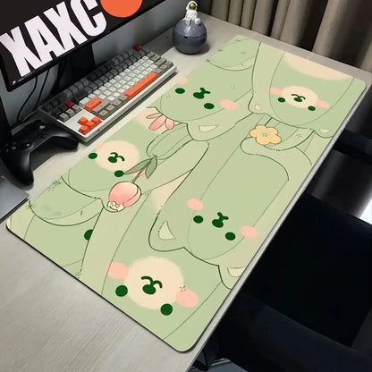 Cartoon Mousepad Green Mouse Pad Large Mouse Mat Natural Rubber PC Desk Mats Design Big Mousepads Cute deskpad For Gifts