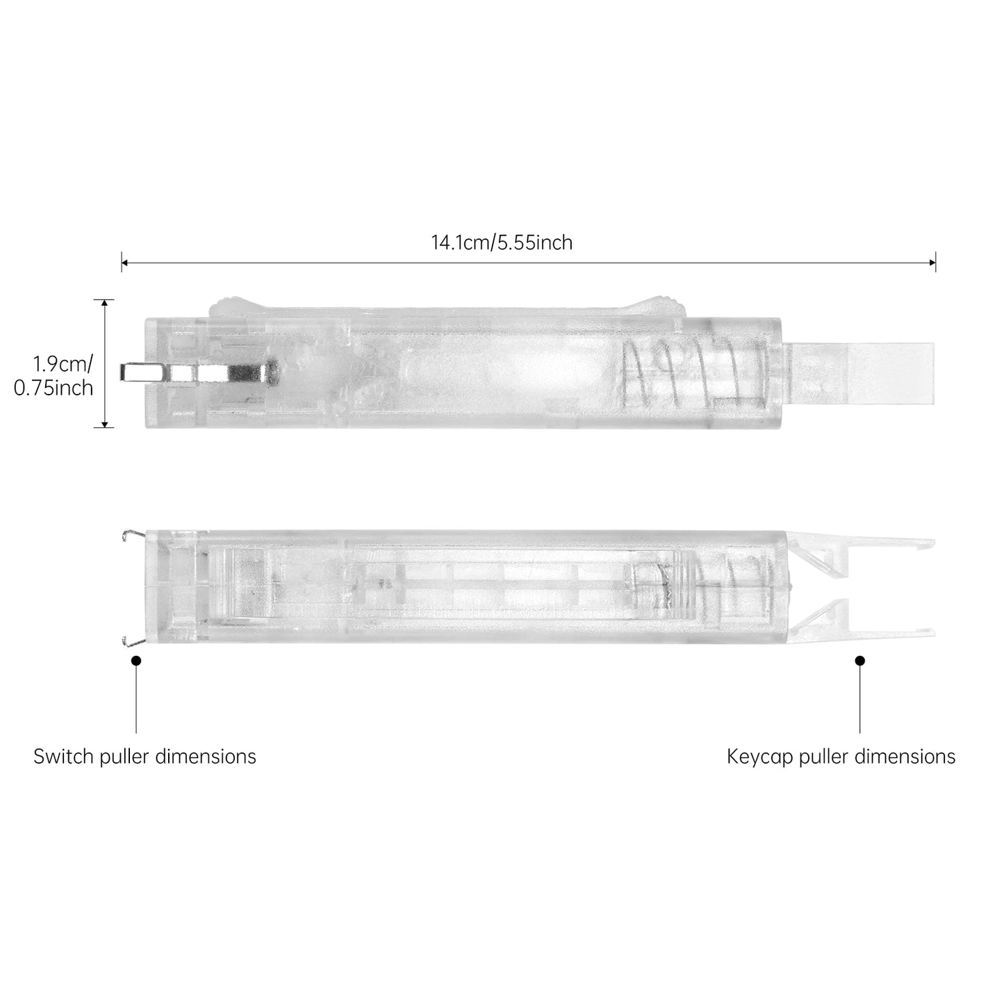 Hot Swap Keycap Switch Transparent Puller 2 in 1 Key Cap Shaft Remover Keyboard for Mechanical Keyboard Replacement Dust Cleaner