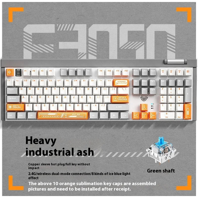 AULA Popular F3050 Wireless Dualmode Mechanical Keyboard And Mouse Set For Esports Games Customized Hot Swappable Shaft 108 Keys