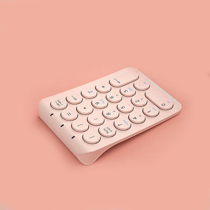 BOW 22 Keys Wireless Number Pad Rechargeable Bluetooth Numeric Keypad Round Keycaps Numpad Number Keyboard for Laptop iPad