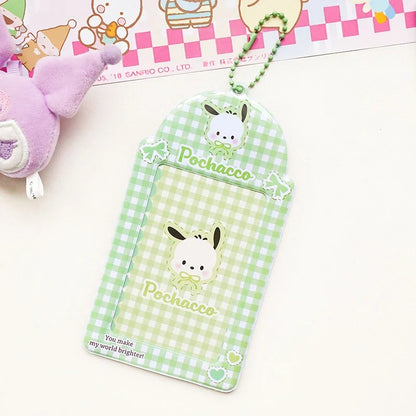 Sanrios Kuromi Cinnamoroll Purin Dog Photocard Bag Cute Cartoon My Melody Card Holders Student Id Credit Card Storage Case Bag