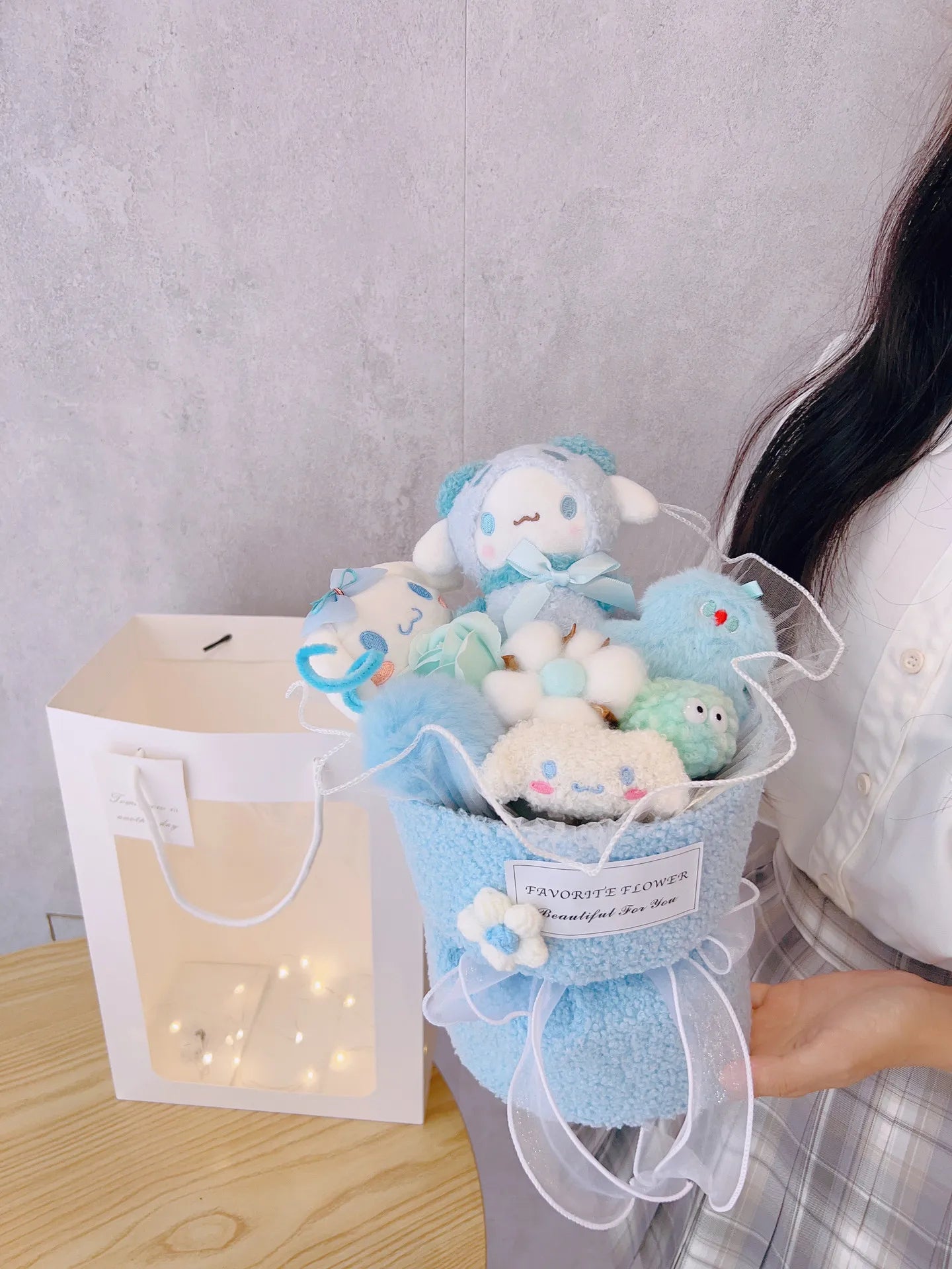 Sanrio Cinnamoroll Kuromi Doll Bouquet, Kawaii Plushies Valentine's Day Gift For Girlfriend's Birthday, Cute Plush Toy