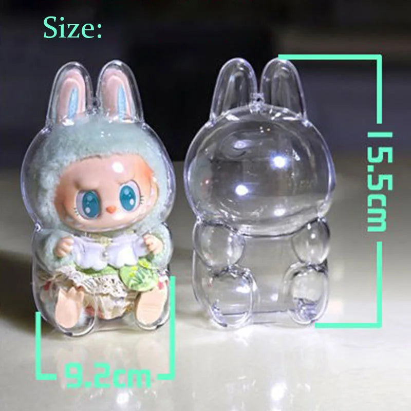 LABUBU Have A Seat Transparent Protective Case Labubu Plastic Case Backpack Charms