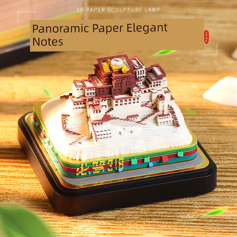 2025 Palace Museum's Cultural and Creative Products 3D Three-Dimensional Note Art Cultural and Creative Architecture National Style Creative Birthday Gift Paper Carving Calendar