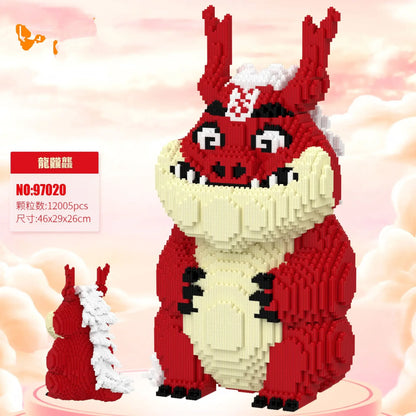 86cm Big Scary Clowns Magic Building Block Fashion Skeleton Man Model Toy Kawaii Dragon Assembled Bricks Figure For Kids Gift