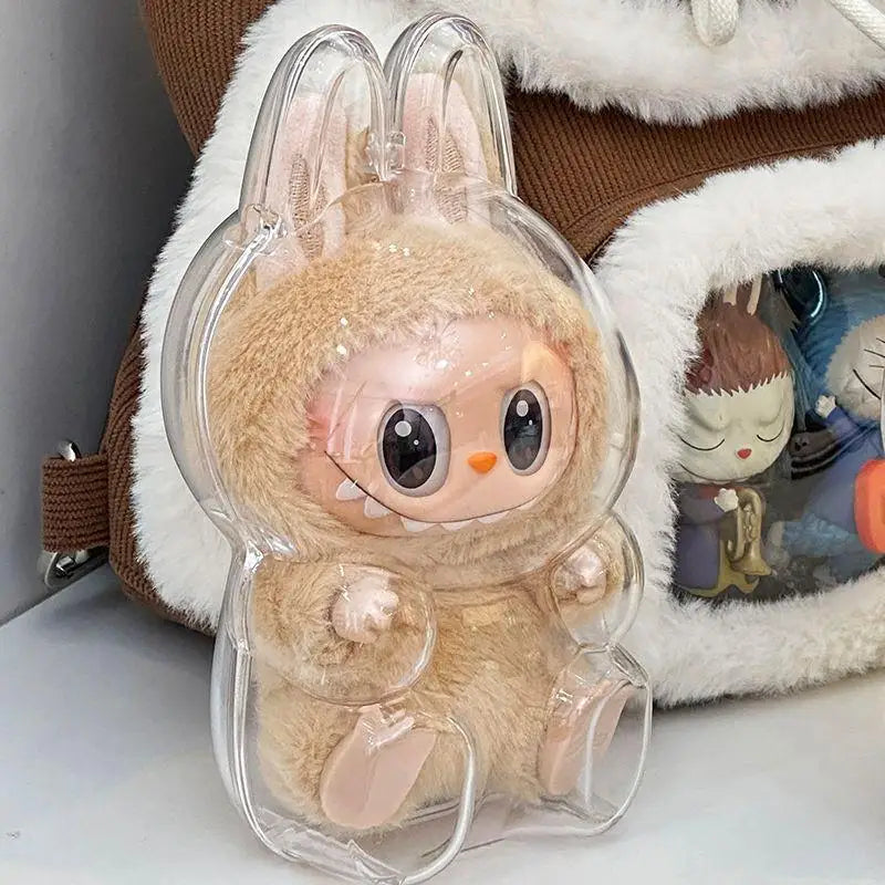 For Labubu V2 protective cover labubu plush doll dust box going out portable doll pendant pain bag