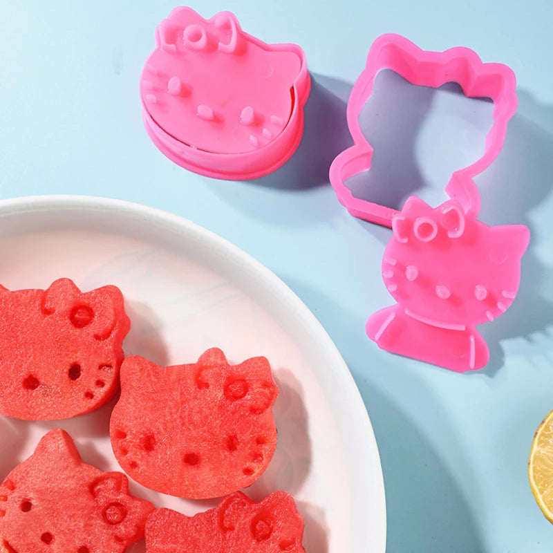 2 Pcs/set Baking Kit 3D 3D Hellos Kittys Plastic Cookie Embossed-mold Pressing Cake Mold Cartoon Fondant Cookie Mold Kid's Toy