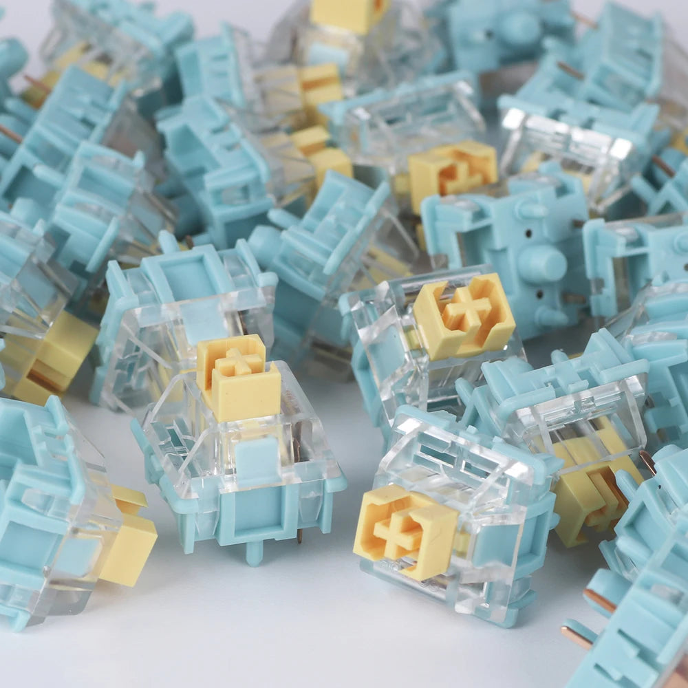 35 Pieces EPOMAKER Sea Salt Silent Switches Pre-Lubed Linear Switch LED Slot 50g for Customizing DIY Mechanical Keyboard