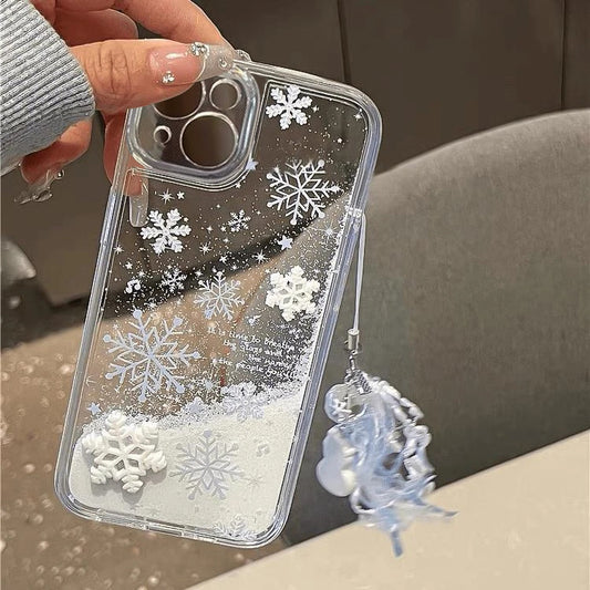 Ins Winter Snowflake Quicksand Suitable For Phone Case