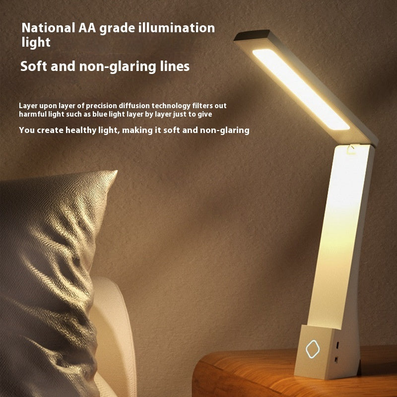 LED Eye Protection Desk Lamp Dual-purpose Children's Reading And Writing Desk Charging Plug-in Dual-purpose Folding Eye Protection Learning Desk Lamp