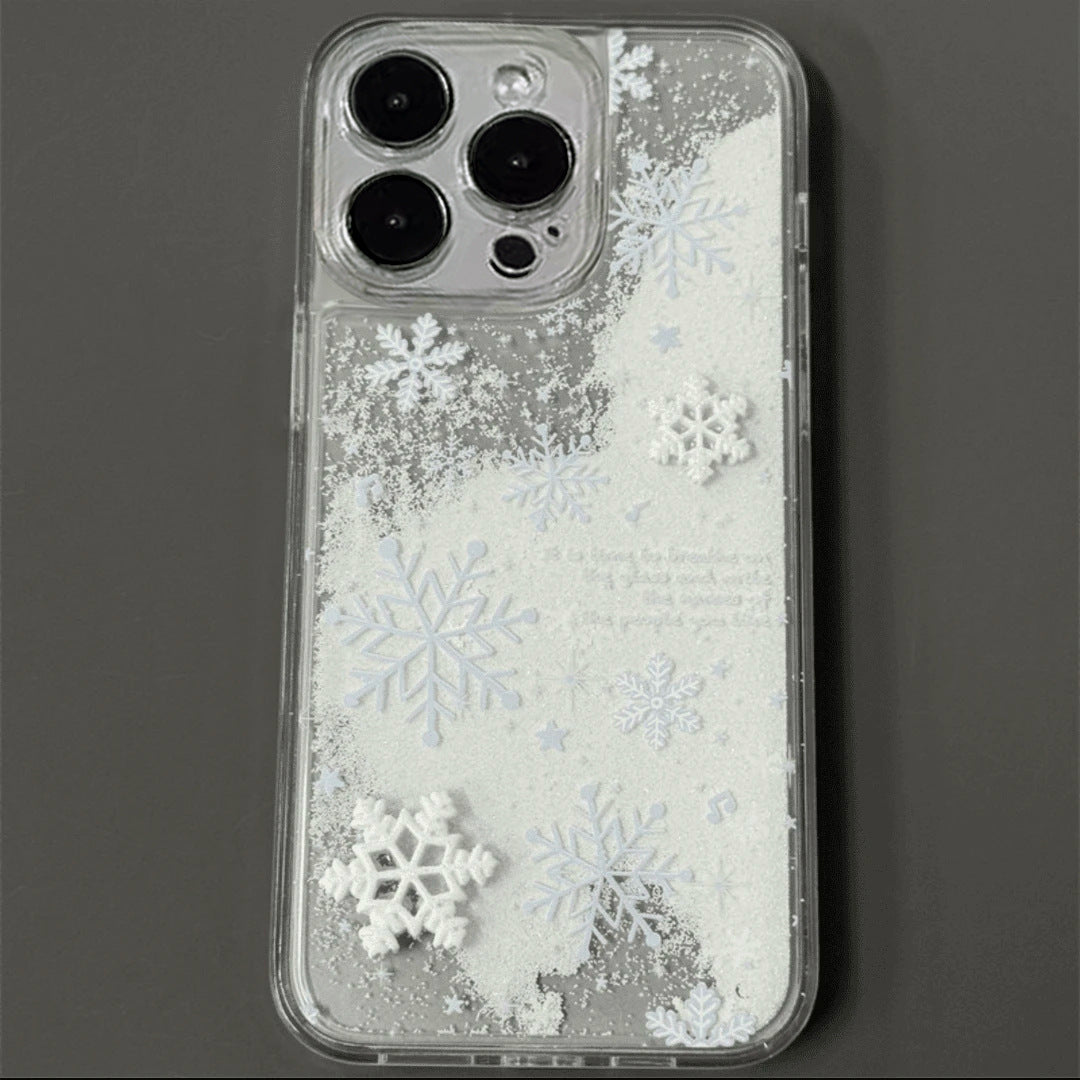 Ins Winter Snowflake Quicksand Suitable For Phone Case